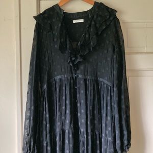 Doen Faye Embroidered Dress, Black